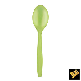 Plastic Spoon PS Premium Lime Green 19cm (50 Units) 