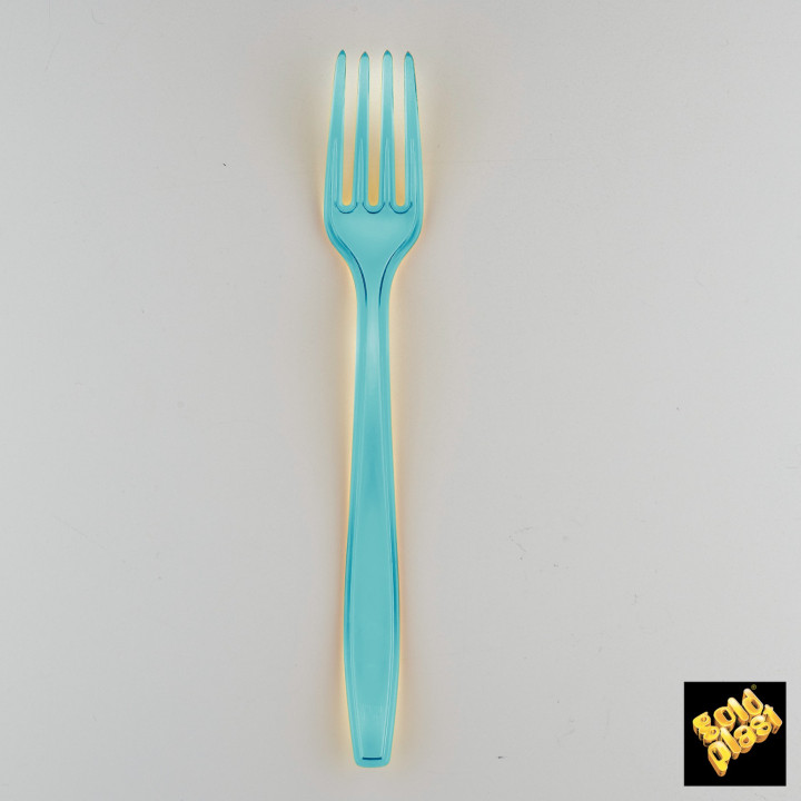 Plastic Fork PS Premium Turquoise 19cm (1000 Units)