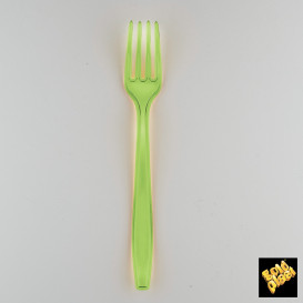 Plastic Fork PS Premium Lime Green 19cm (50 Units) 