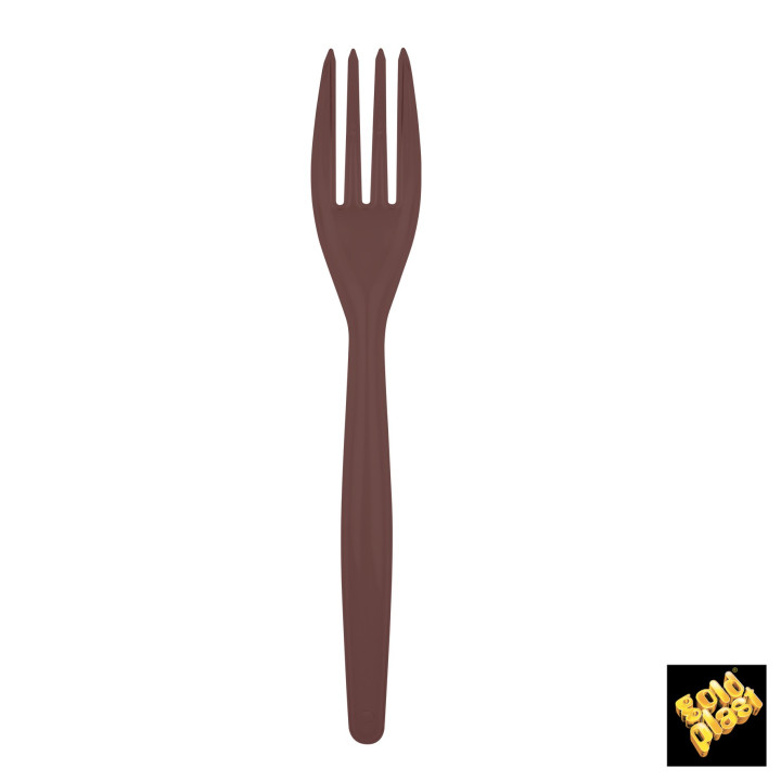 Plastic Fork PS "Easy" Brown 18cm (500 Units)