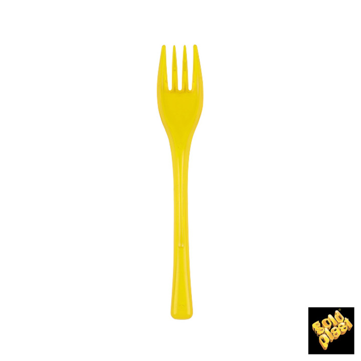 Plastic Fork PS "Fly" Yellow Clear 14cm (3000 Units)