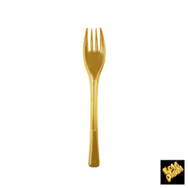 Plastic Fork PS "Fly" Gold 14cm (50 Units) 