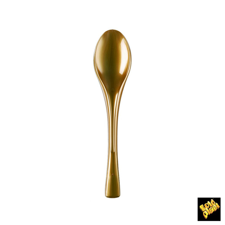 Plastic Spoon PS "Fly" Gold 14,5cm (50 Units) 