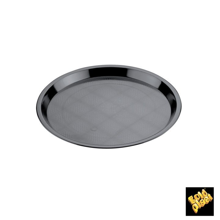 Plastic Tray Black Ø32cm (5 Units) 