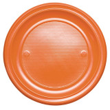 Plastic Plate PS Flat Orange Ø22 cm (30 Units) 