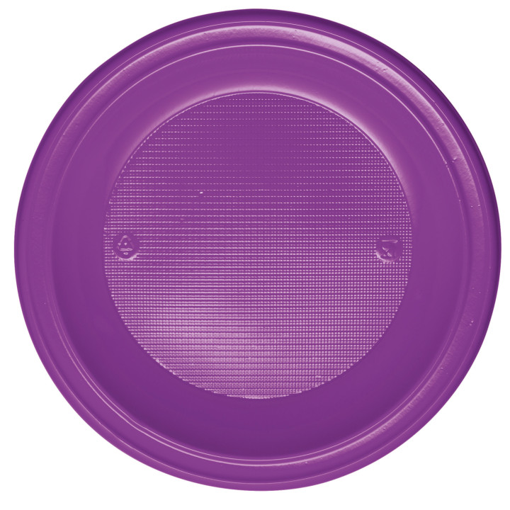 Plastic Plate PS Deep Violet Ø22 cm (30 Units) 