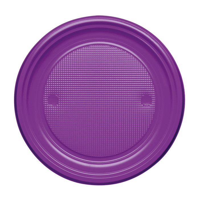 Plastic Plate PS Flat Violet Ø17 cm (1100 Units)