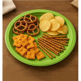 Plastic Plate PS Deep Lime Green Ø22 cm (600 Units)