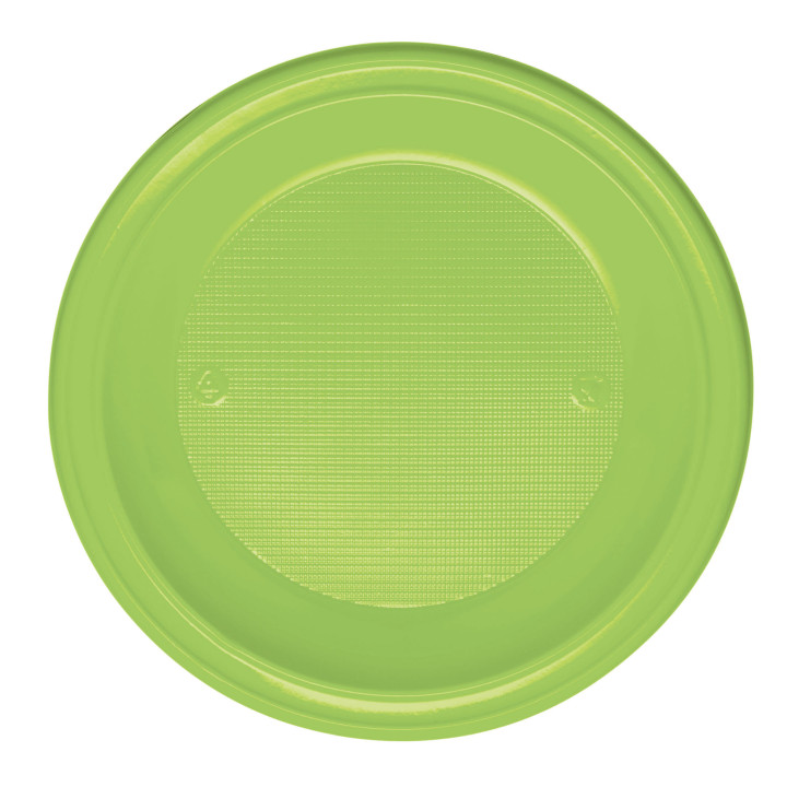 Plastic Plate PS Deep Lime Green Ø22 cm (600 Units)
