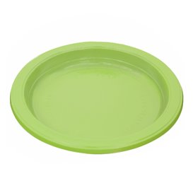 Plastic Plate PS Deep Lime Green Ø22 cm (30 Units) 