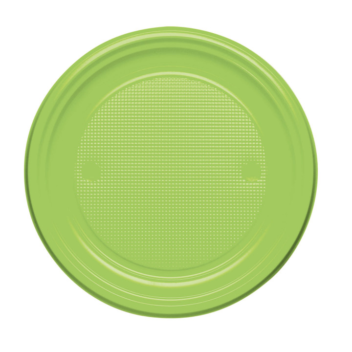 Plastic Plate PS Flat Lime Green Ø17 cm (1100 Units)