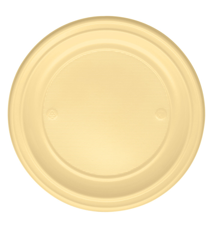 Plastic Plate PS Flat Cream Ø22 cm (780 Units)