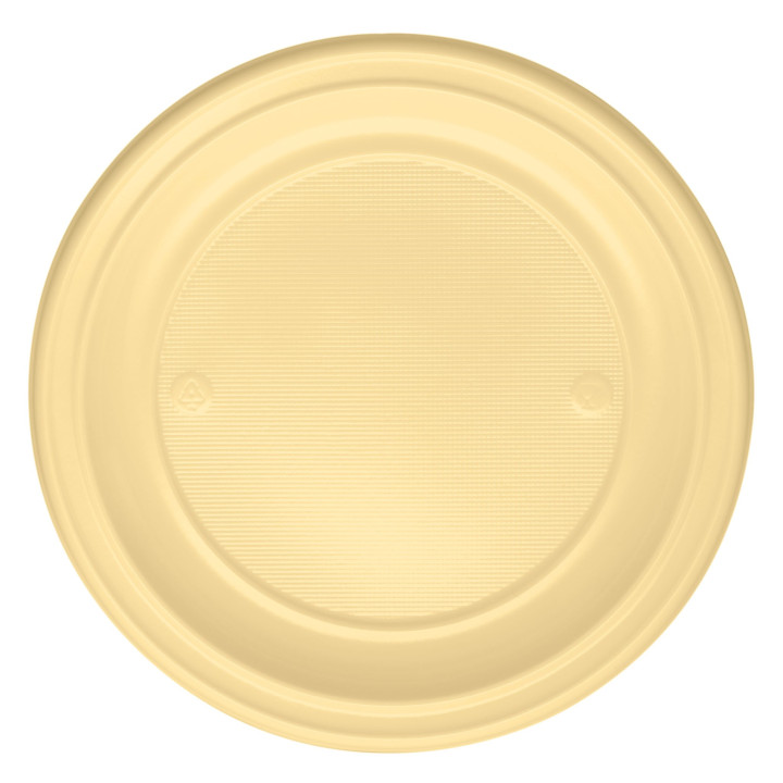 Plastic Plate PS Flat Cream Ø22 cm (780 Units)