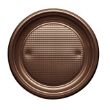 Plastic Plate PS Flat Chocolate Ø17 cm (50 Units) 