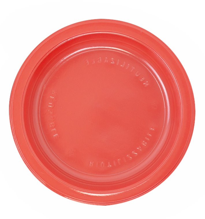 Plastic Plate PS Flat Red Ø17 cm (1100 Units)