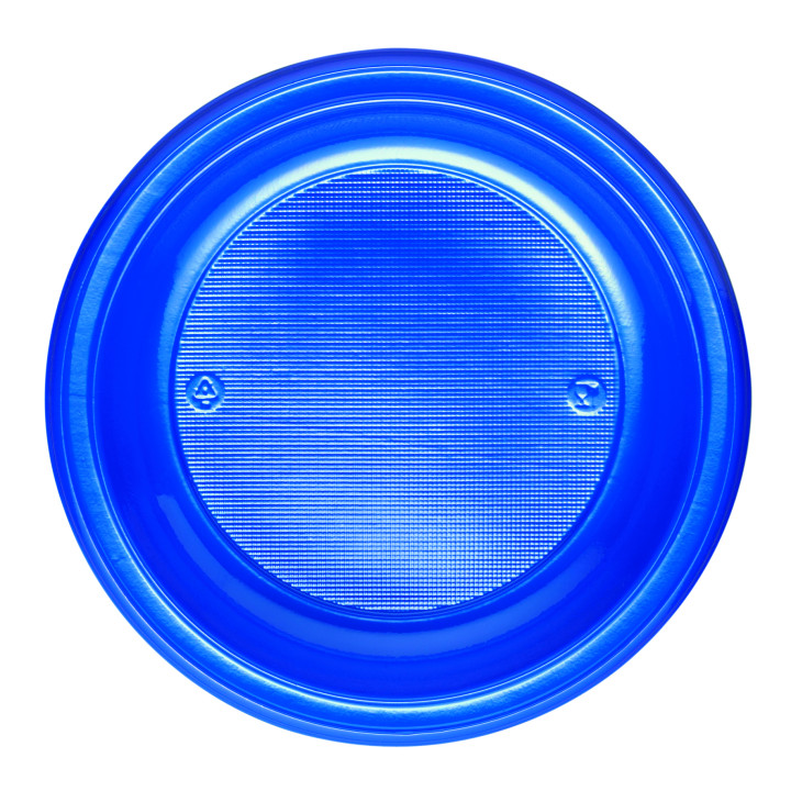 Plastic Plate PS Deep Dark Blue Ø22 cm (30 Units) 