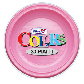 Plastic Plate PS Deep Pink Ø22 cm (600 Units)