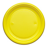 Plastic Plate PS Flat Yellow Ø22 cm (30 Units) 