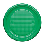 Plastic Plate PS Flat Green Ø17 cm (50 Units) 