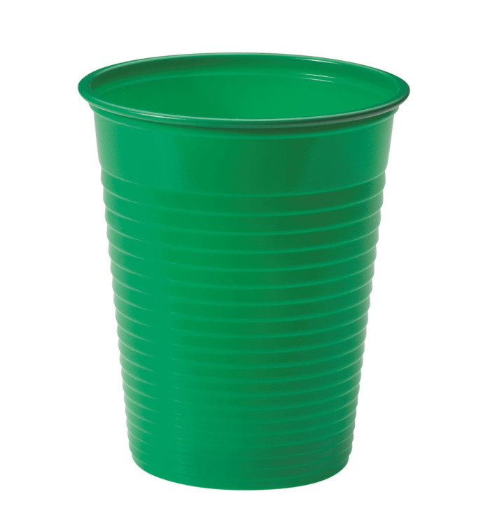 Plastic Cup PS Green 200ml Ø7cm (50 Units) 