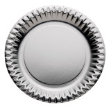 Paper Plate Round Shape "Party" Silver Ø23cm (10 Units) 