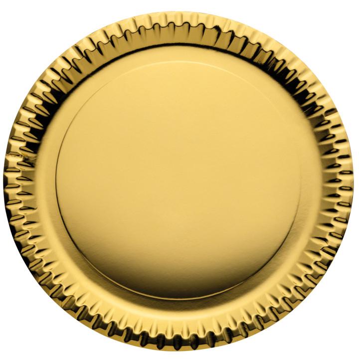 Paper Plate Round Shape "Party" Gold Ø29cm (6 Units) 