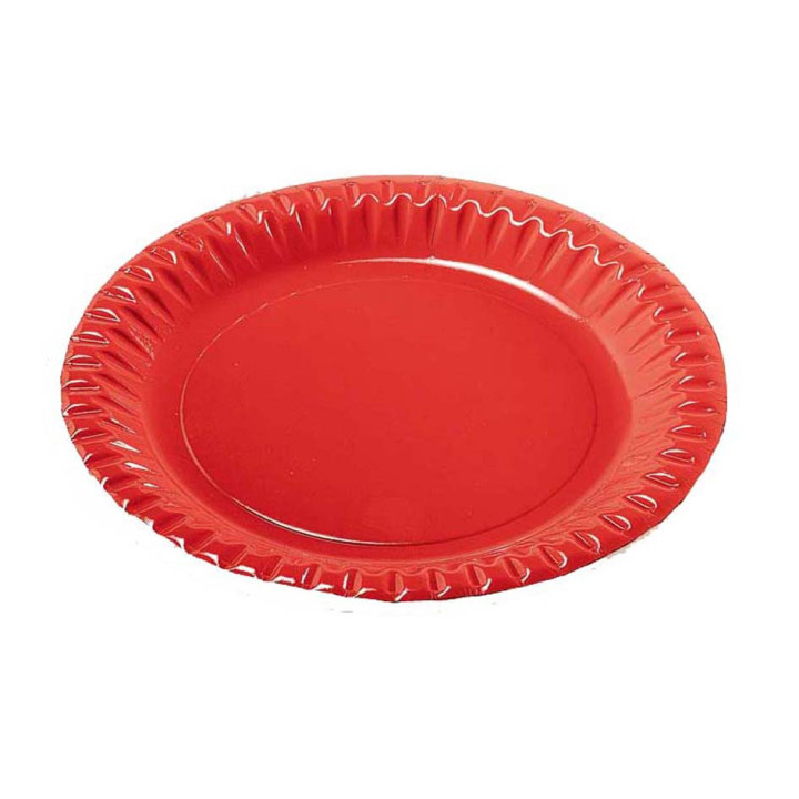 Paper Plate Round Shape "Party" Red 29cm (6 Units) 