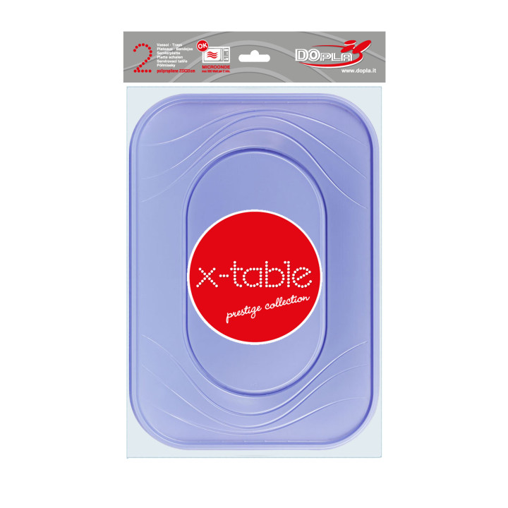 Plastic Tray Microwavable "X-Table" Violet 33x23cm (60 Units)