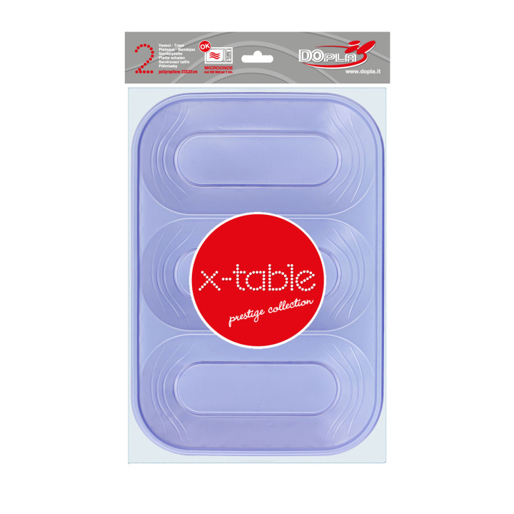 Plastic Tray Microwavable "X-Table" 3C Violet 33x23cm (2 Units) 