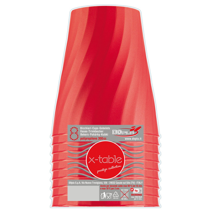 Plastic Cup PP "X-Table" Red 320ml (128 Units)