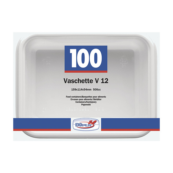 Plastic Tray White 15,7x11,2x5,1cm 500ml (600 Units)