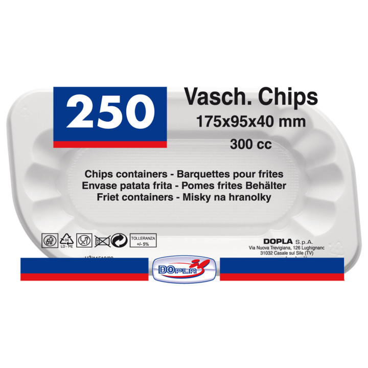 Plastic Tray White 17,5x9,5x4cm 300ml (1500 Units)