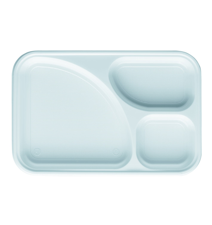 Plastic Compartment Tray White 3C 31,5x21cm (100 Units)  