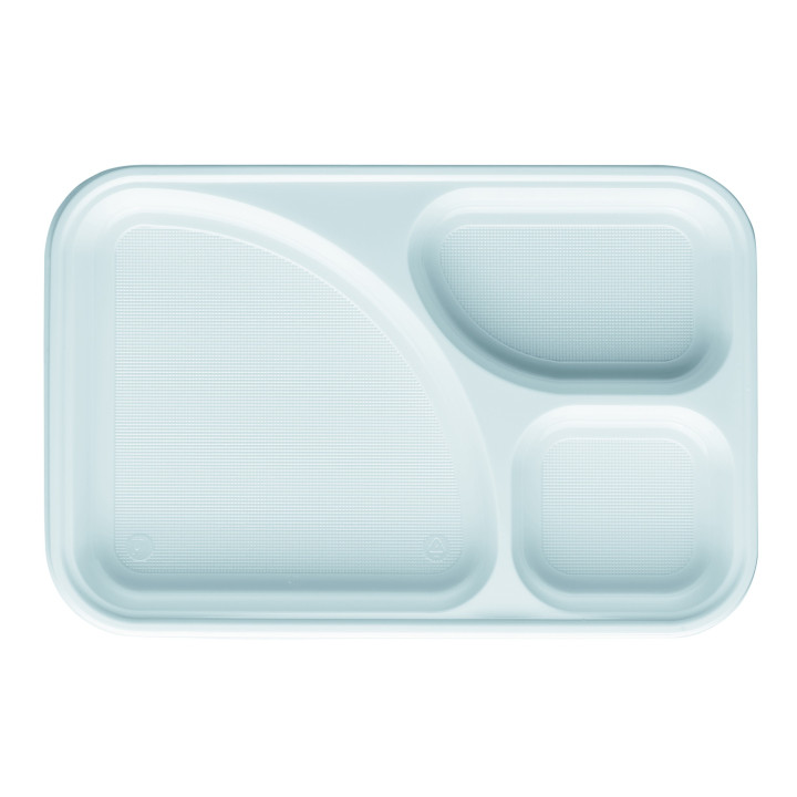 Plastic Compartment Tray White 3C 31,5x21cm (100 Units)  