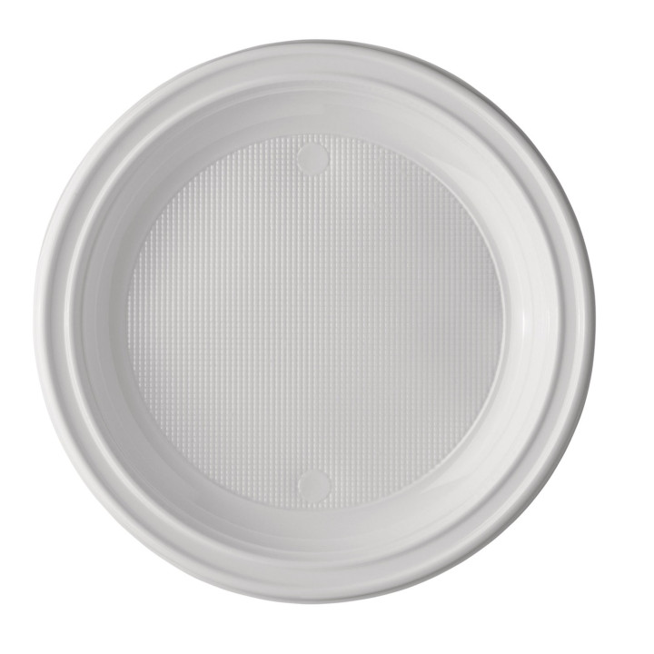 Plastic Plate PS Deep White 22 cm (100 Units)  