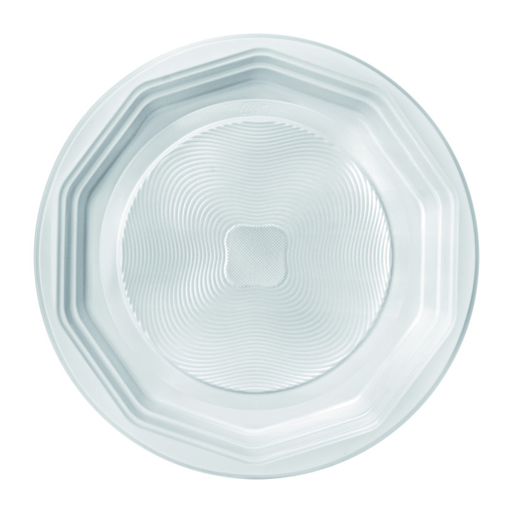 Plastic Plate PP Flat White "Deka" 22 cm (100 Units)  