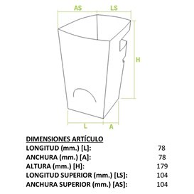 Paper Food Box for Churros with Cup Holder Kraft 7,8x7,8x17,9cm (25 Units) 