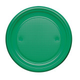 Plastic Plate PS Flat Green Ø22 cm (30 Units) 