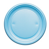 Plastic Plate PS Flat Light Blue Ø22 cm (30 Units) 