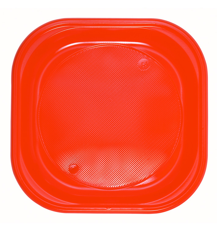 Plastic Plate PS Square shape Orange 20x20 cm (720 Units)