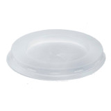 Plastic Lid with Straw Slot PS White Flat Ø7,2cm (100 Units)  
