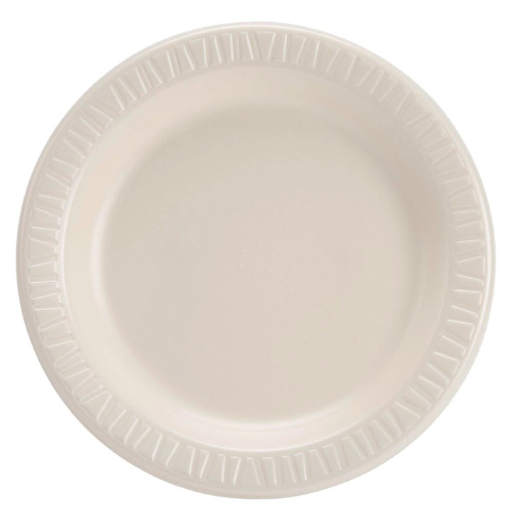 Foam Plate Foam "Quiet Classic" Laminated Honey Ø23 cm (125 Units)  