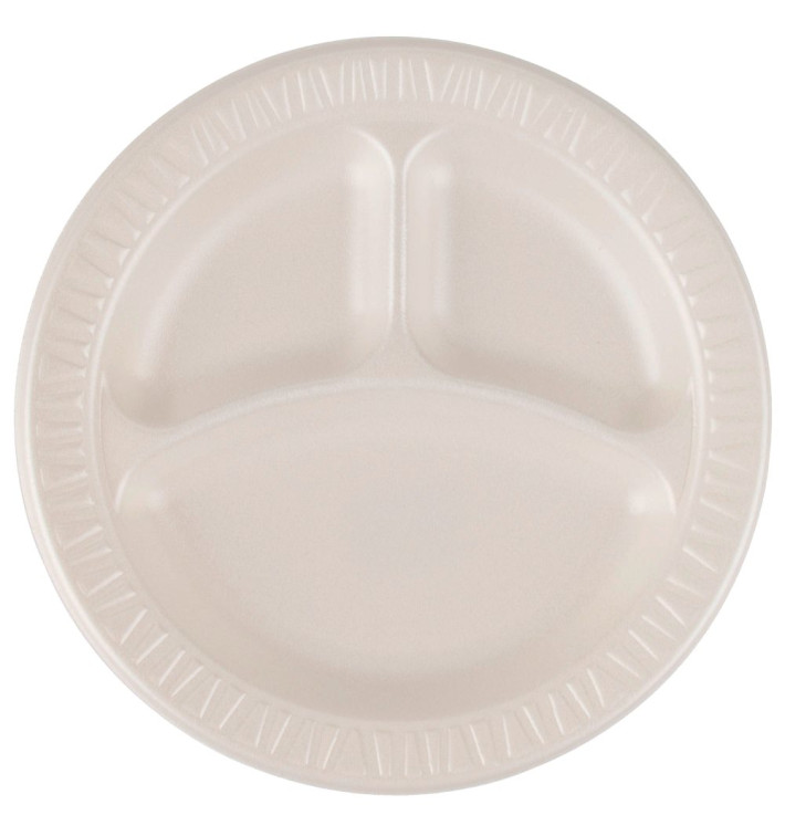 Foam Plate Foam "Quiet Classic" 3 C. Laminated Honey Ø23 cm (500 Units)