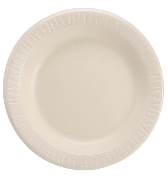 Foam Plate Foam "Quiet Classic" Laminated Honey Ø26 cm (125 Units)  