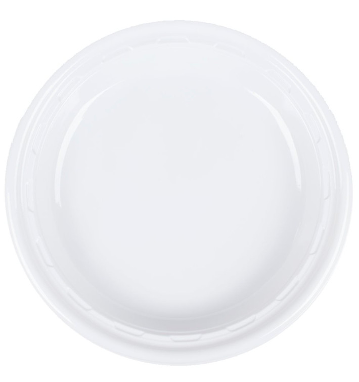 Plastic Plate PS "Famous Impact" White Ø26 cm (125 Units)  
