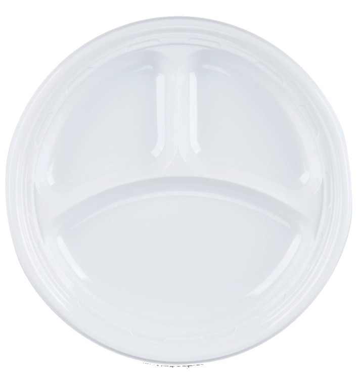 Plastic Plate PS "Famous Impact" 3 C. Ø23 cm (500 Units)