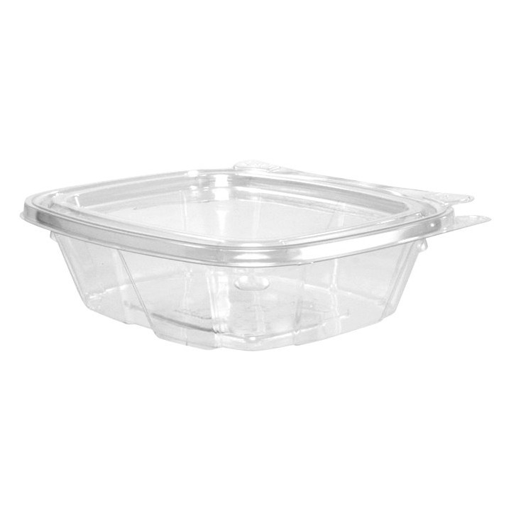 Plastic Deli Container PET Tamper-Evident Dome Lid Flat 240ml (100 Units)  