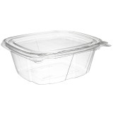 Plastic Deli Container PET Tamper-Evident Dome Lid Flat 355ml (100 Units)  