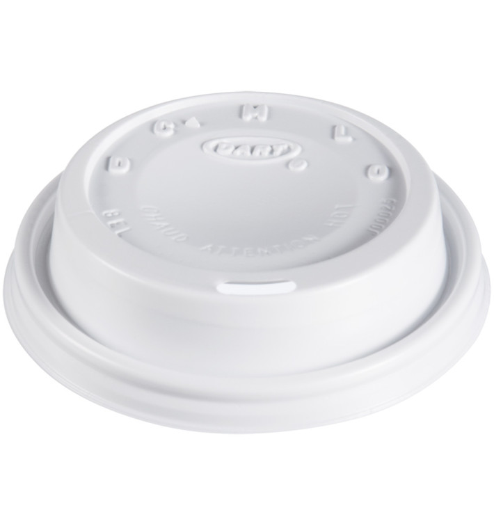 Plastic Lid PS "Cappuccino" White Ø8,1cm (1000 Units)