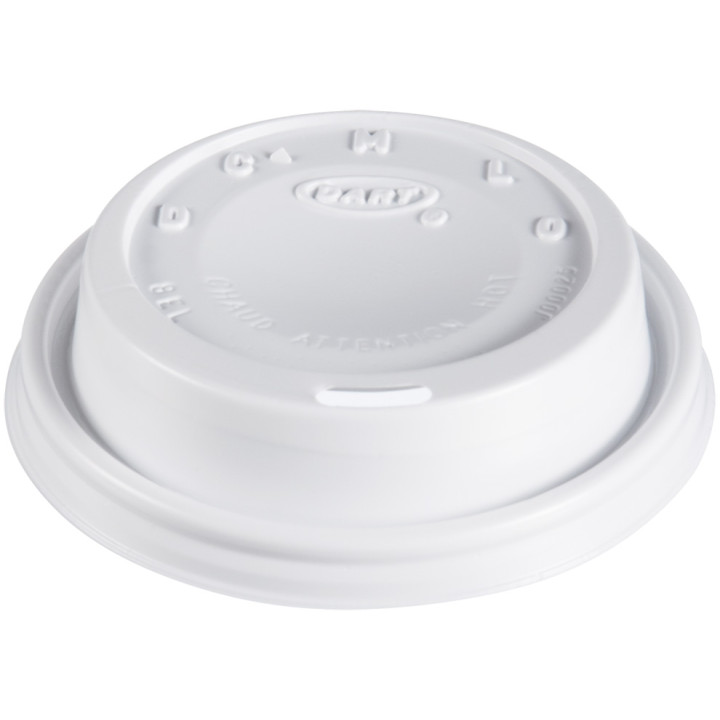Plastic Lid PS "Cappuccino" White Ø8,1cm (1000 Units)